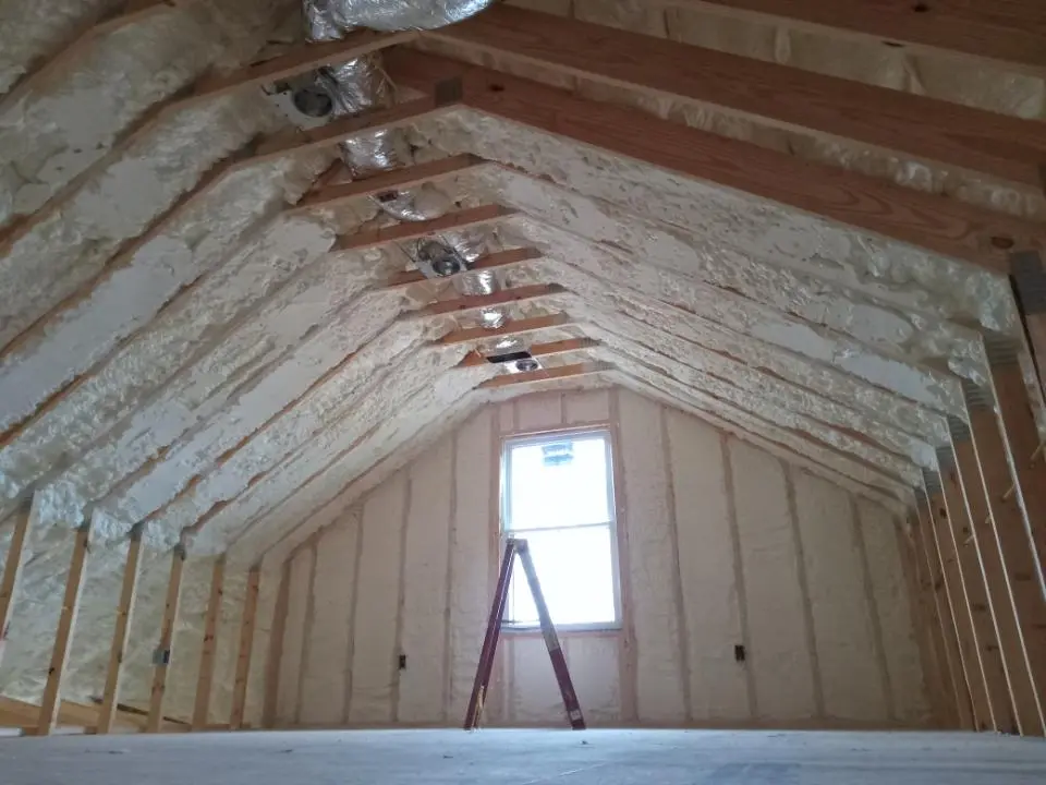Spray foam roofing application for Crawl Space Insulation project in Corry
